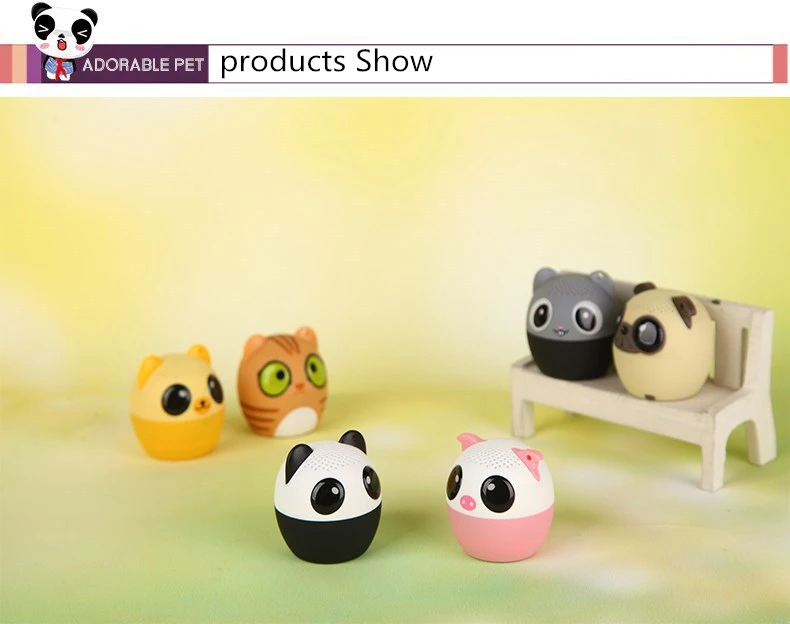 מיני חמוד בעלי החיים Bluetooth רמקול נייד קריקטורה חיצוני מוסיקה נגן Stero קטן Loundspeakers תמיכה עצמי טיימר דיבורית