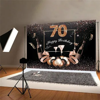 

60/70 years old Happy Birthday Backdrop Photo Background Props Party Grandparents Birthday Party Decor 150x90/210x150cm
