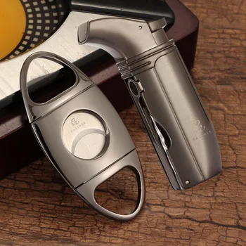 

GALINER Jet Torch Cigar Lighters Windproof Butane Gas Lighter Metal Pocket Cigar Cutter Stainless Steel Guillotine