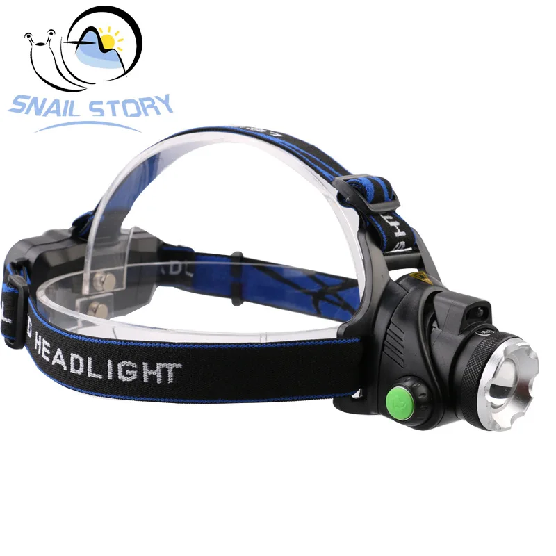 Светодиодный налобный фонарь рыболовный головной светильник 3 режима масштабируемый водонепроницаемый супер яркий походный светильник с питанием от 2 батареек 18650 - Испускаемый цвет: Синий