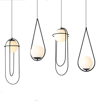 

Modern Glass Ball Pendant Lamp Creative Linear Globe Pendant Light E27 Nordic Dinning Living Room Hanging Lamp