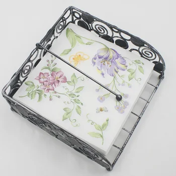 

Flowers Series Color Printing 1 Pack Original Wood Pulp Napkin Decoration Paper 2 Floors Fragrance Free Festive Party Tissue