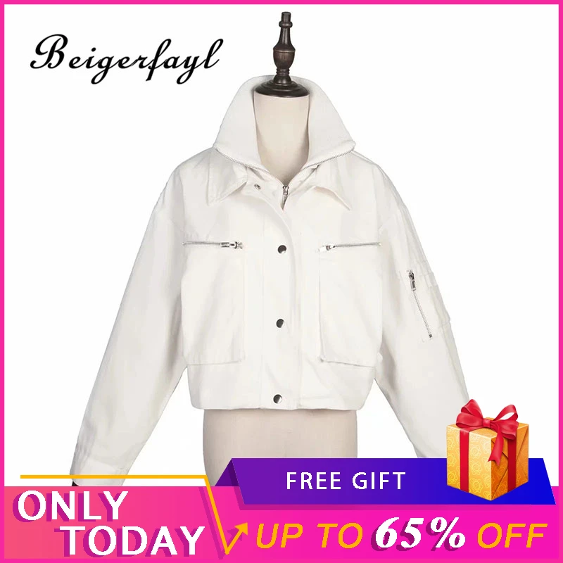 

Beigerfayl 2019 Autumn Gothic Loose Coat Short Jacket Woman Harajuku Streetwear Steampunk Gotico Goth Veste Femme Printemps A33