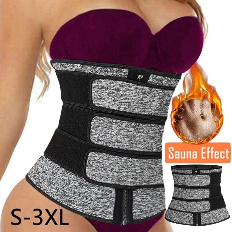 

3 Belts Waist Trainer Body Shaper Neoprene Sheath Sauna Sweat Girdle Slimming Trimmer Women Workout Shapewear Weight Loss Corset