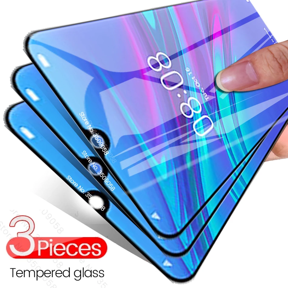 3Pcs protective glass for huawei y8p y6p y5p y7p y9a y7a 2020 screen protector hauwei y6 y7 y9 prime y6s y9s y5 2019 safty glass afbeelding