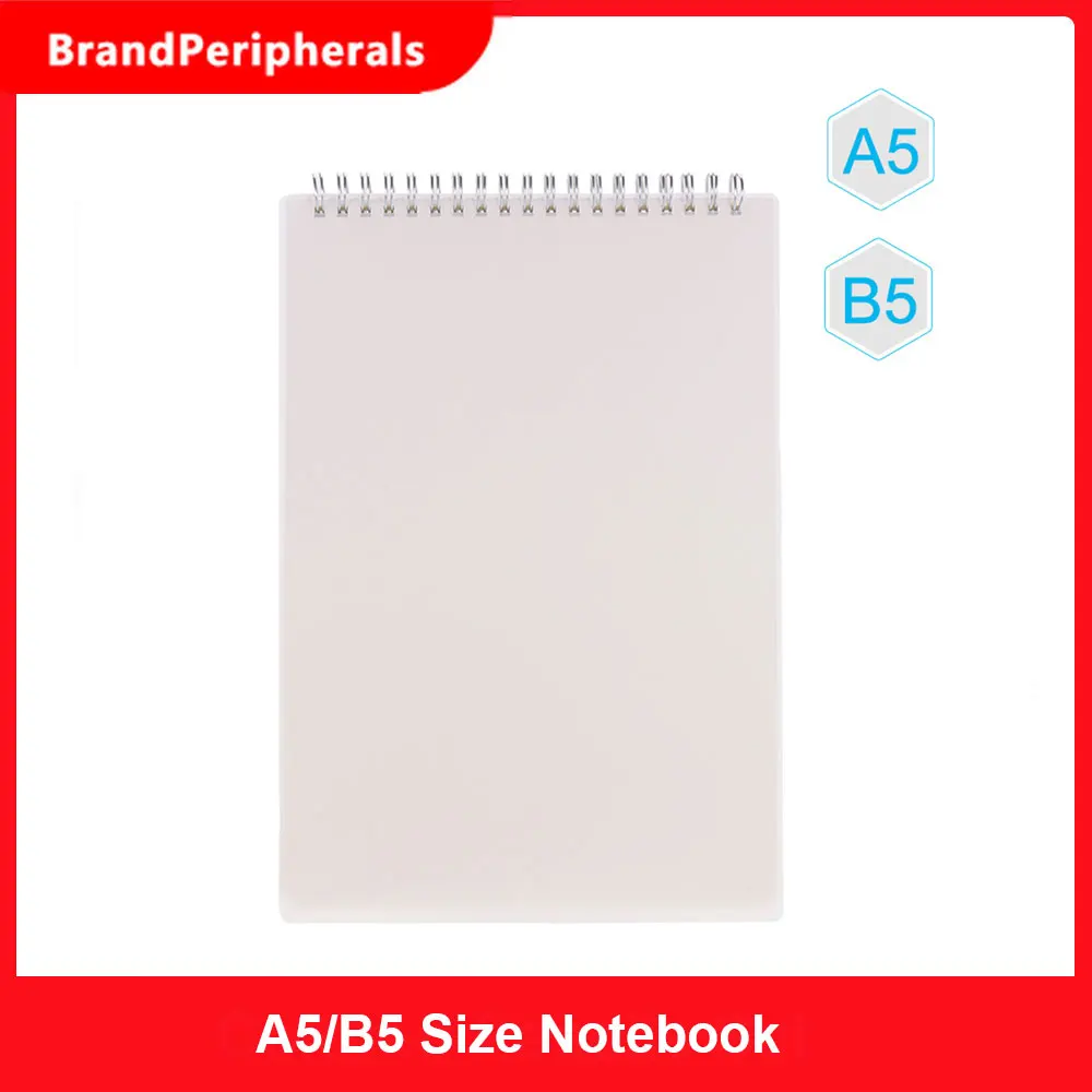 B5 A5 Size Spiral Book Coil Notebook Grid Transparent Pvc Cover For Sketch Diary Memo Simple Notebooks Office School Stationary Notebooks Aliexpress