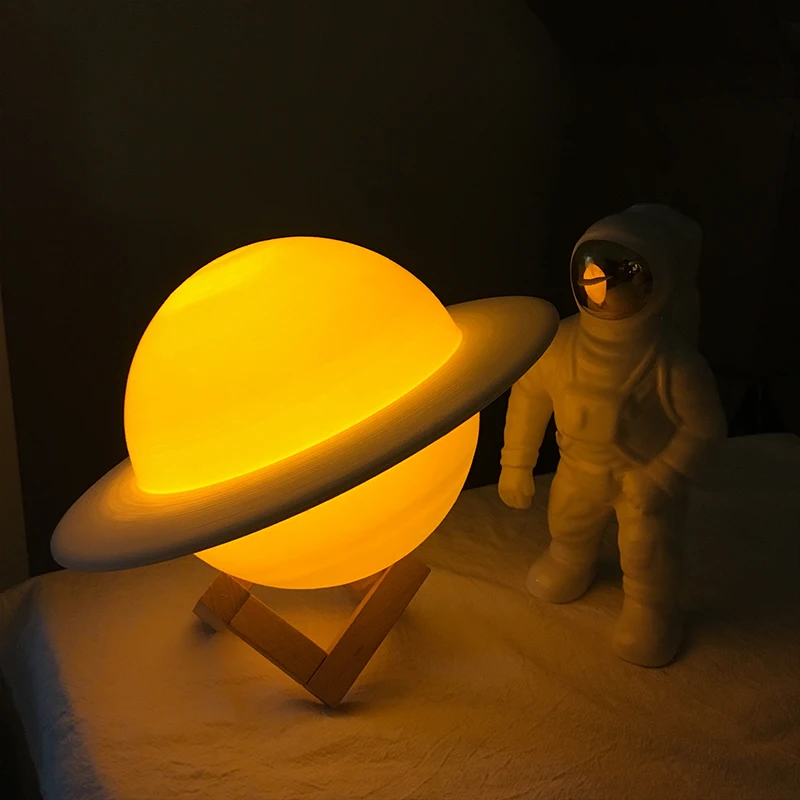 

Rechargeable 3D Print Saturn Lamp Moon Lamp Home Bedroom Decor Night Light with 2Colors 16Colors Children Baby Birthday Gift