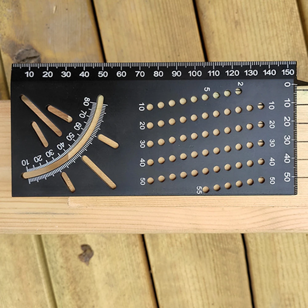 Многофункциональная угловая линейка 45 90 градусов Алюминиевый сплав Точная деревообрабатывающая квадратная угловая линейка маркировочный прибор плотник инструмент
