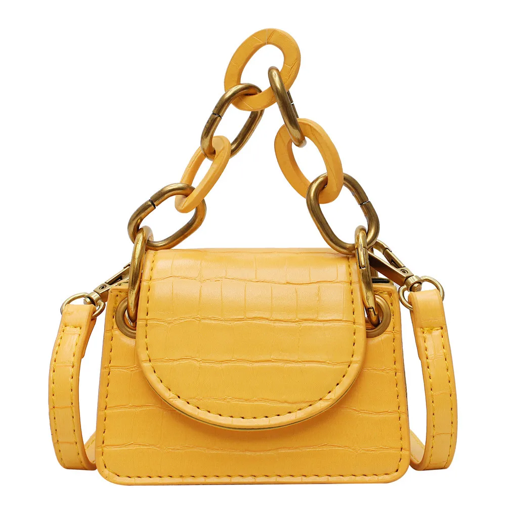 

2019 Fashion Women Handbag PU Leather Crossbody Bag Large Chain Stone Handbag Phone Pack Shoulder Messenger Bags bolsa feminina