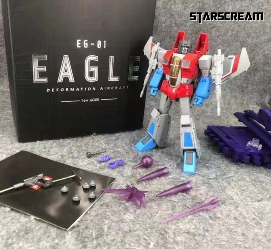 

Transformation Masterpiece Eagle EG-01 Starscream KO MP-52 Upgrade Version With Platform Anime Action Figure Robot Gifts Toys