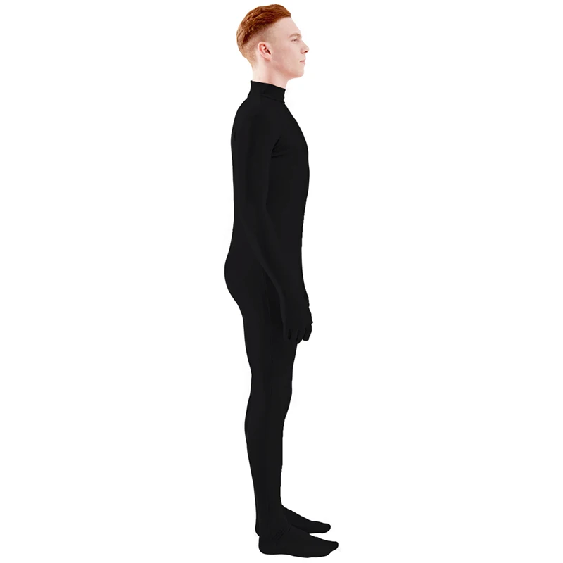 Ensnovo мужской костюм из лайкры и спандекса, водолазка, черный комбинезон, цельный, на заказ, облегающий, без головы, косплей костюмы унисекс