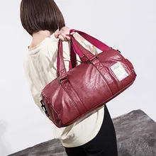 Мужская Большая вместительная переносная дорожная сумка, повседневная сумка-Органайзер из искусственной кожи, водонепроницаемая сумка через плечо, спортивная сумка из искусственной кожи для фитнеса