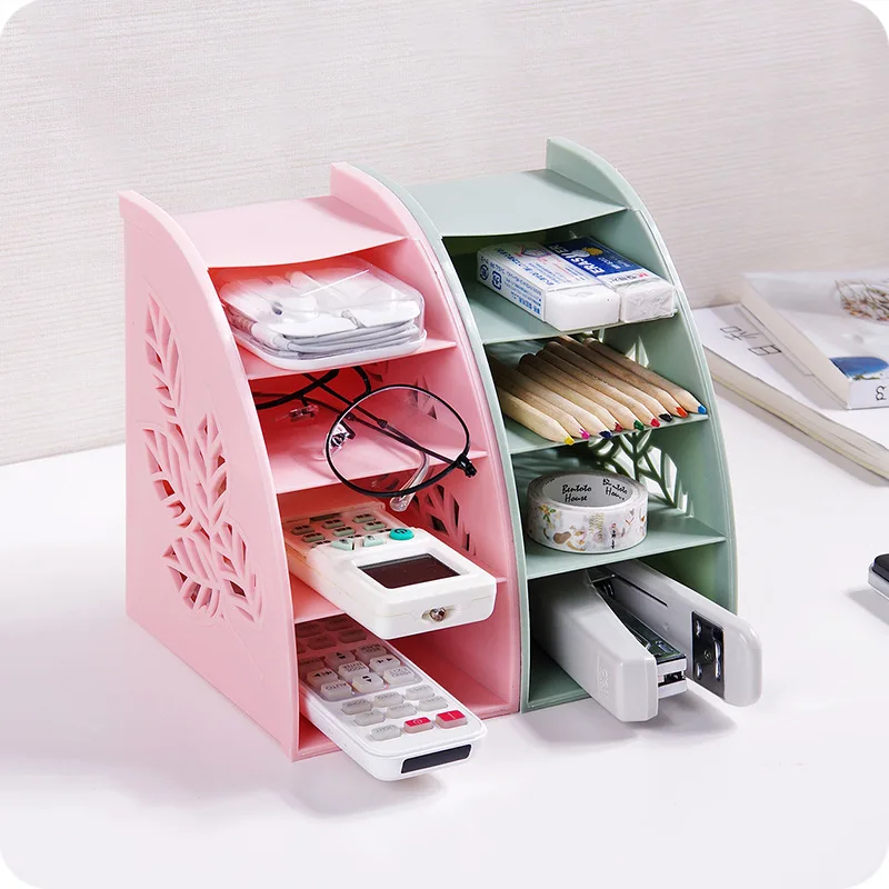 

Hollow Leaves Four Case Pen Holders Multi-function Remote Control Storage Box/Sundries Storage Rack Stationary Gifts Pen Holders