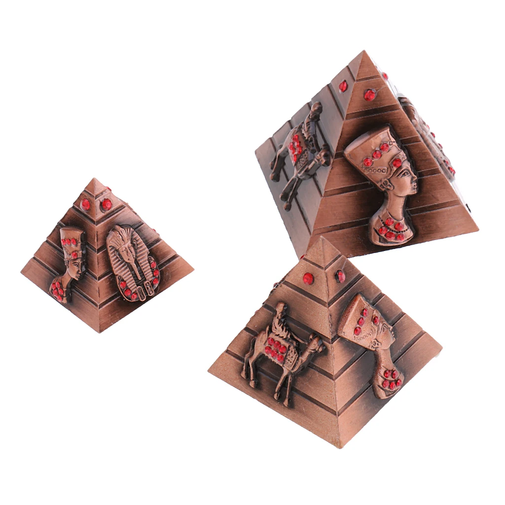 3pcs/set Metal Egyptian Pyramids Architectural Souvenir Keepsake Urn Pyramids Building Model Egypt Tower Landmark Home Decor 3pcs/set Metal Egyptian Pyramids Architectural Souvenir Keepsake Urn Pyramids Building Model Egypt Tower Landmark Home Decor