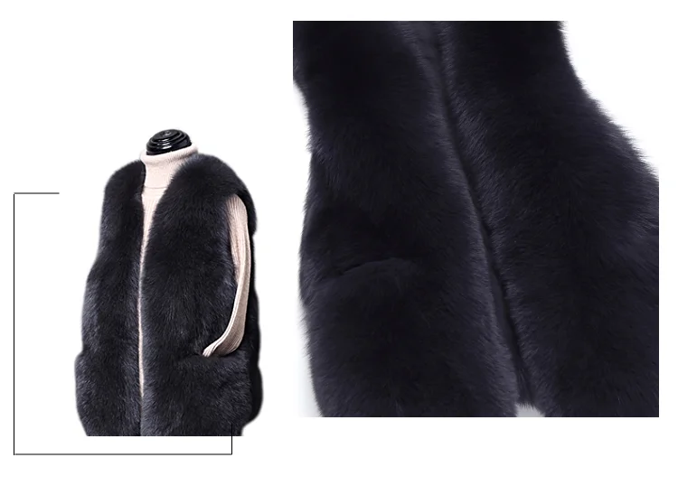 ZDFURS* women natural real fox fur vest good quality 100%genuine real fox fur gilets winter thick warm short sleeveless coat