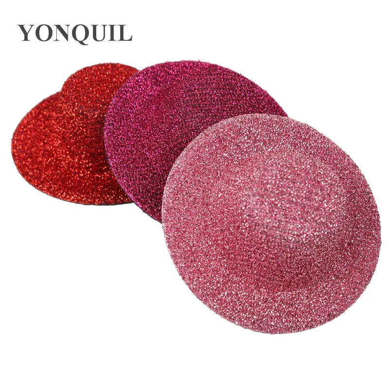 

Children Mini Top hat 5 CM Size For Girls Boys Party Tea Show Blingbling Fedora Cap Women Wedding DIY Hair Accessories 24Pcs/Lot