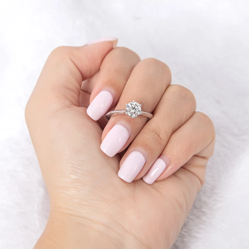 Moissanite Diamond Ring 925 Silver 0.5/1.0 Carat engagement rings wedding rings finger rings stone rings fashion ring fashion rings metal rings