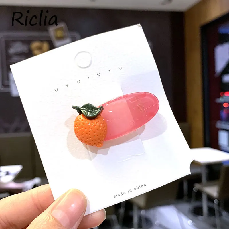 Riclia/6 шт./партия, детские заколки для волос, акриловые Детские аксессуары для волос, фрукты, овощи, стильные детские заколки для волос, милые заколки для девочек