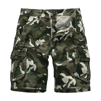 

GustOmerD 2020 New Summer Men's Shorts Camouflage Cotton Shorts Casual Straight Multi-pocket Shorts for Men