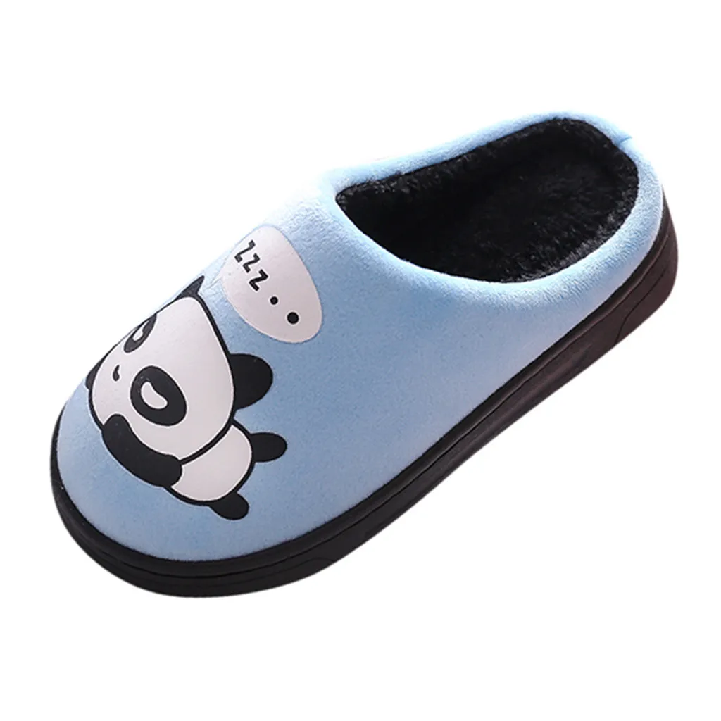 Обувь с принтом животных для маленьких мальчиков и девочек; Зимние удобные нескользящие теплые домашние тапочки для детей; chaussons