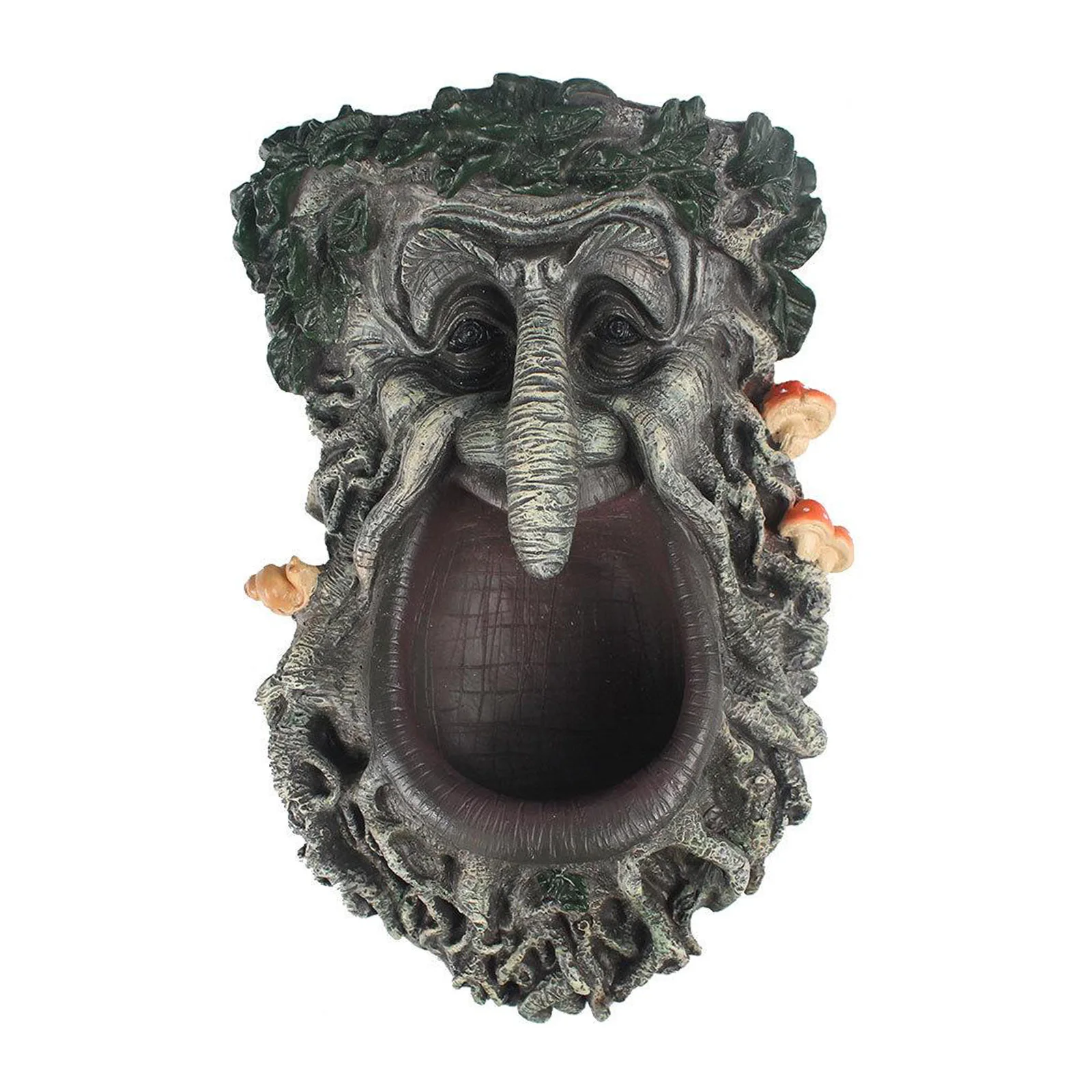 Árvore rosto pássaro alimentador escultura árvore hugger