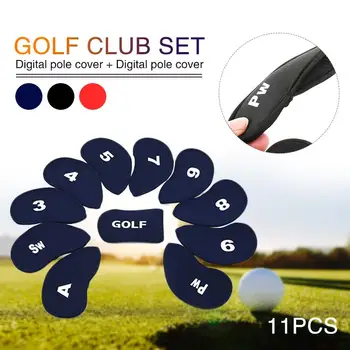 

Durable 11PCS Nylon Club Storage Iron Putter Headcover Putter Cover Outdoor Case Golf Head Cover Gift Sign Sports