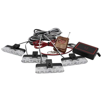 

Car 12 LED Red & Blue Police Strobe Flash Light Dash Emergency Warning Lamp Ultra-Thin Wireless