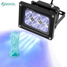 Sovol UV Curing Floodlight/Spotlight LED Resin Curing Lamp 6W 405nm UV Resin Output Effect Fast Curing for SLA DLP 3D Printer