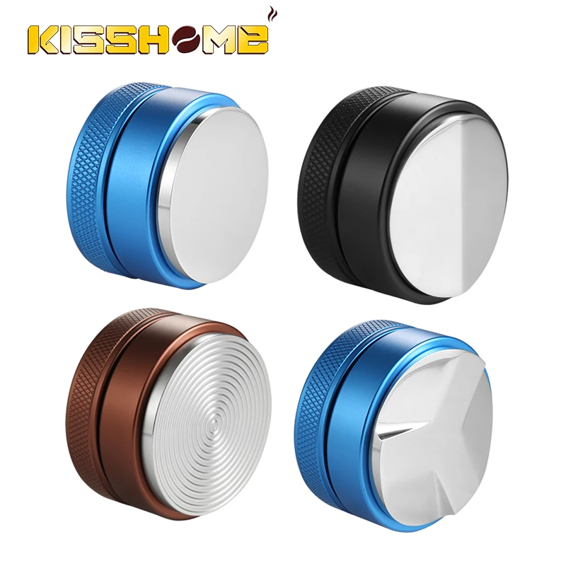 

49/51/58mmFlat/Thread Coffee Espresso Tamper Stainless Steel One/Three Angled Slopes Base Powder Hammer Distribution Accessories