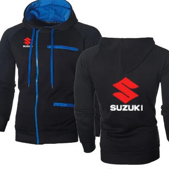 

Men Hoodies Suzuki Car Logo Print Casual HipHop Harajuku Long Sleeve Fleece warm Hooded Sweatshirts Mens zipper clothing