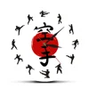 Fistfight Karate Wall Decor Hanging Silent Wall Watch Japanese Martial Arts Karate Silhouettes Living Room Decorative Wall Clock 1