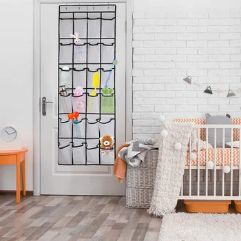 

Top-2 Pack over the Door Shoe Organizers,Mesh Shoe Holder with 24 Pockets Hanging Shoes Organizer Compartment Storage with 8x Do