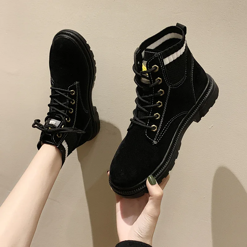 

Martin Boots Women's 2019 Children Versatile Korean-style Martin Chunky-Heel Low-Heel Boot New Style Short Boots round-Toe Marti