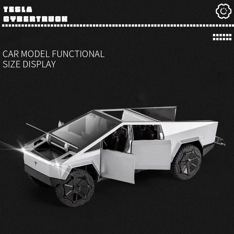 1:24 Tesla Cybertruck Pickup Alloy Diecasts & Toy Vehicles Metal Toy Car Model Sound and light Pull back Collection Kids Toys 4 1:24 Tesla Cybertruck Pickup Alloy Diecasts & Toy Vehicles Metal Toy Car Model Sound and light Pull back Collection Kids Toys 4