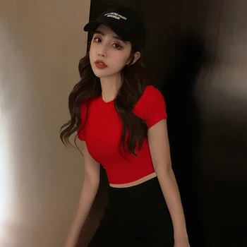 

NEW 2020 new spring and summer tight fashion new pure cotton slim fit top spring and summer