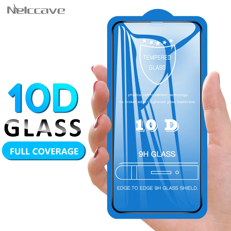 

10 Pieces 10D Full Coverage Tempered Glass For Apple iPhone 11 Pro XS Max XR X 8 Plus 7 6 6S SE 5 5S Cover Screen Protector Film