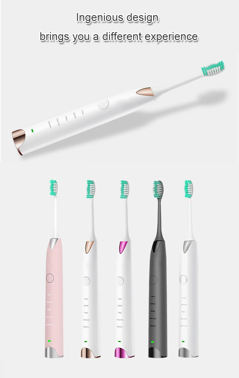 DXM Sonic Электрический таймер для зубной щетки зубы отбеливающая щетка 5 режимов usb зарядка Seago зубная щетка пара подарок товары для взрослых