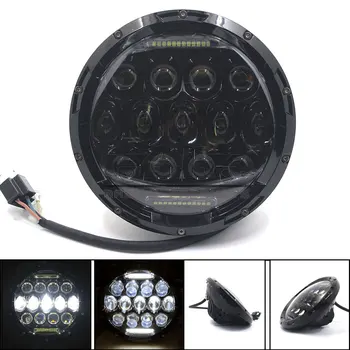 

7" round LED Headlights DRL& Hi/Lo Beam 25W 65W Bulb For 91-later FLS FLSTC FLSTF FLSTFB FLSTN 14-later Touring Trike head light