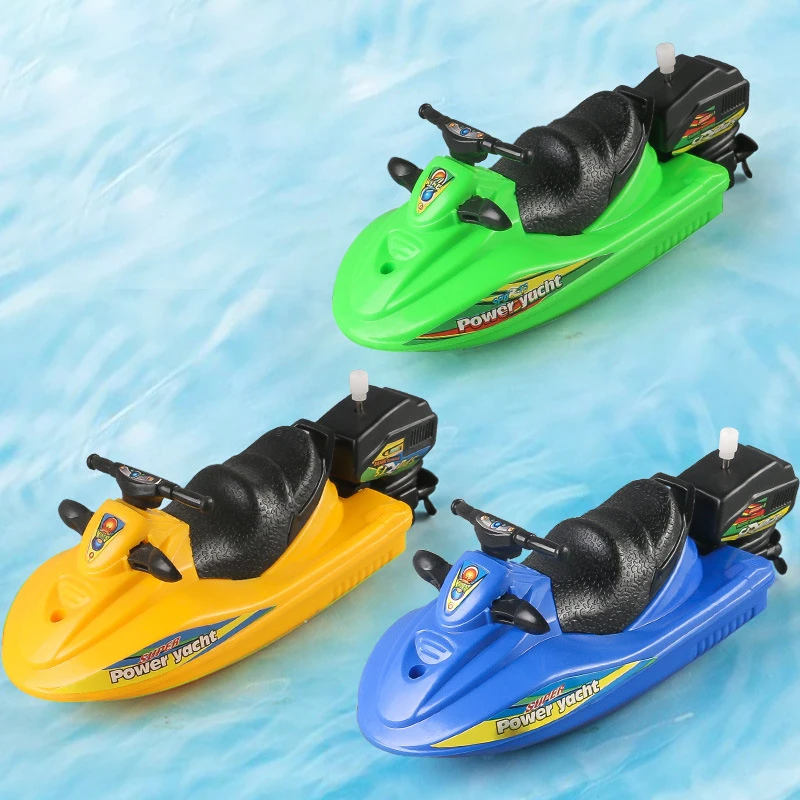 1Pc Kids Speed Boat Ship Wind Up Toy Bath Toys Shower Toys Float In Water Kids Classic Clockwork Toys for Children Boys Gift