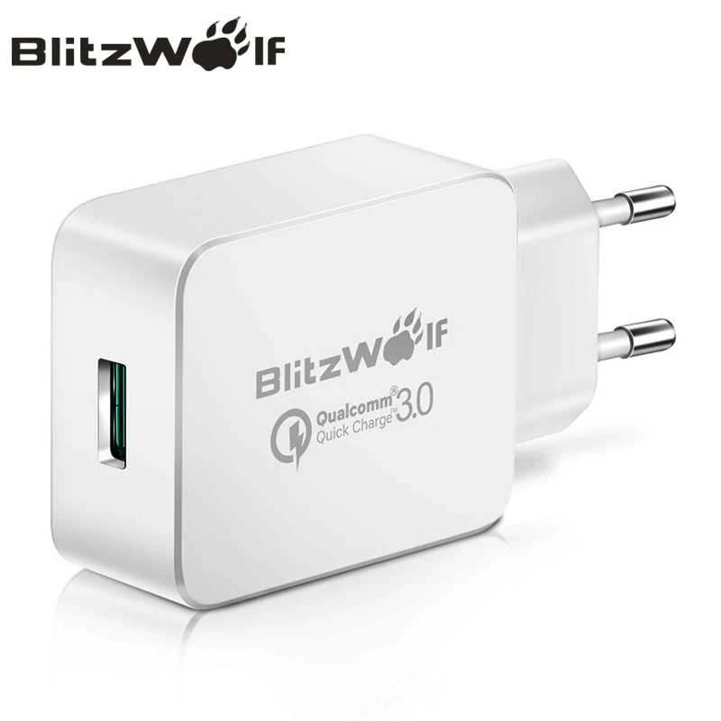 BlitzWolf 18W EU Plug Quick Charge 3 0 Travel Wall Charger Phone Universal Adapter For Micro