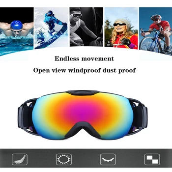 

Men Women Snowboard Goggles Ski Goggles Double Layers UV400 Anti-fog Big Ski Mask Glasses Skiing Snow