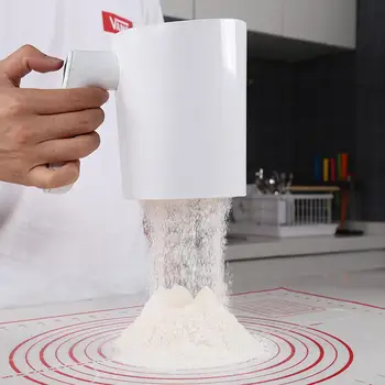 

Electric Stainless Steel Flour Sieve Fine Mesh Sugar Filter Manual Sieve Colanders Strainer Powder Flour Kitchen Baking Tools