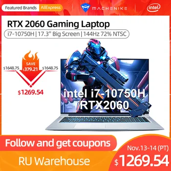 

Machenike Gaming laptop T90-Plus 17.3‘’ 144Hz RTX 2060 i7 10750H 16GB 512SSD IPS 72% NTSC Ultra Border Intel Gaming Laptops