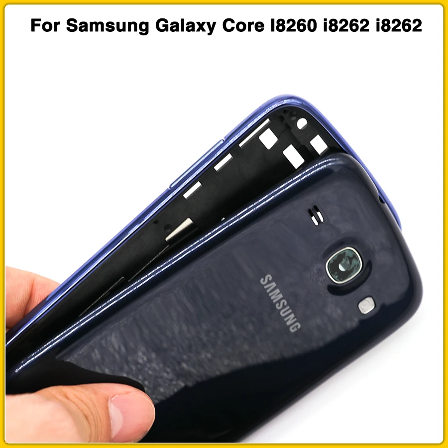 I8262 полный корпус чехол для samsung Galaxy Core I8260 i8262 i8262 Передняя пластина средней рамы с ободком батарея задняя крышка с кнопками