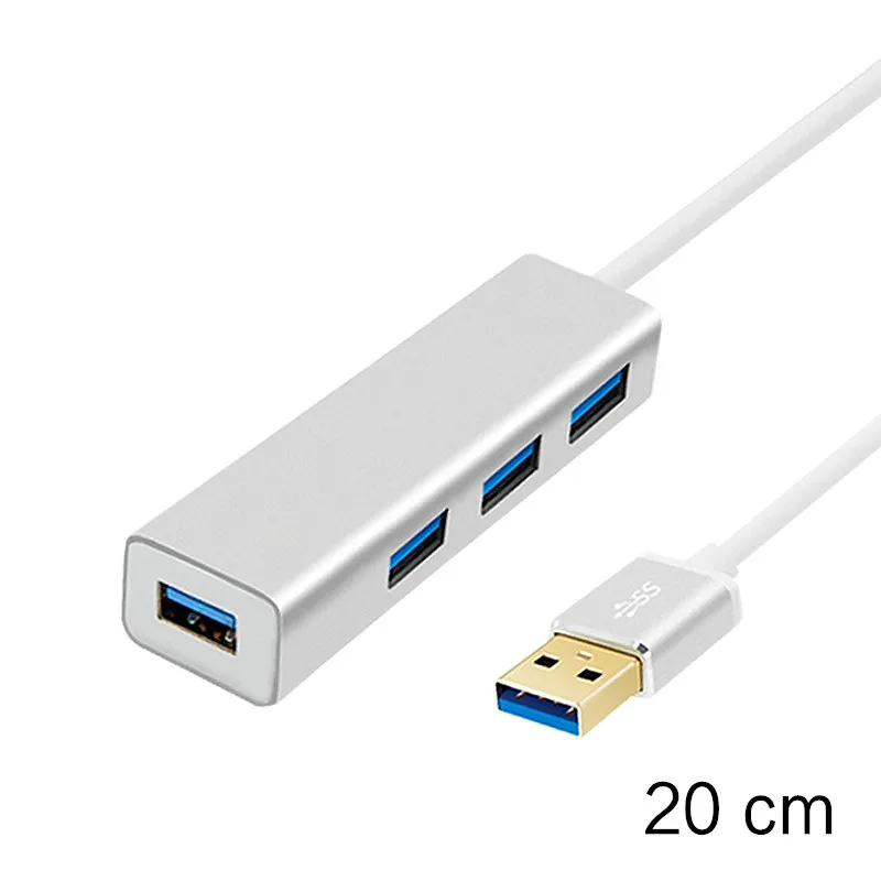 Ajiuyu USB адаптер VGA USB 3,0 концентратор сплиттер разделительный кабель мульти порт Стыковочный модуль-преобразователь Соединительный дисплей для Windows 10 8 7 - Цвет: 20cm USB HUB