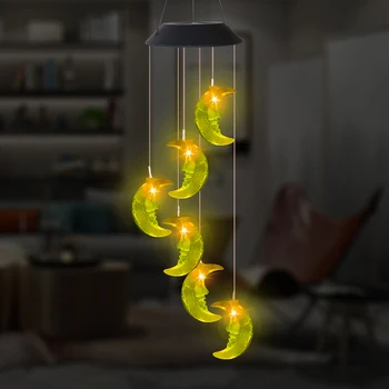 

Color Changing Portable Hanging Lamp Mobile Wind Chime Light Waterproof Outdoor Spiral Garden Solar Powered Led Decorative New