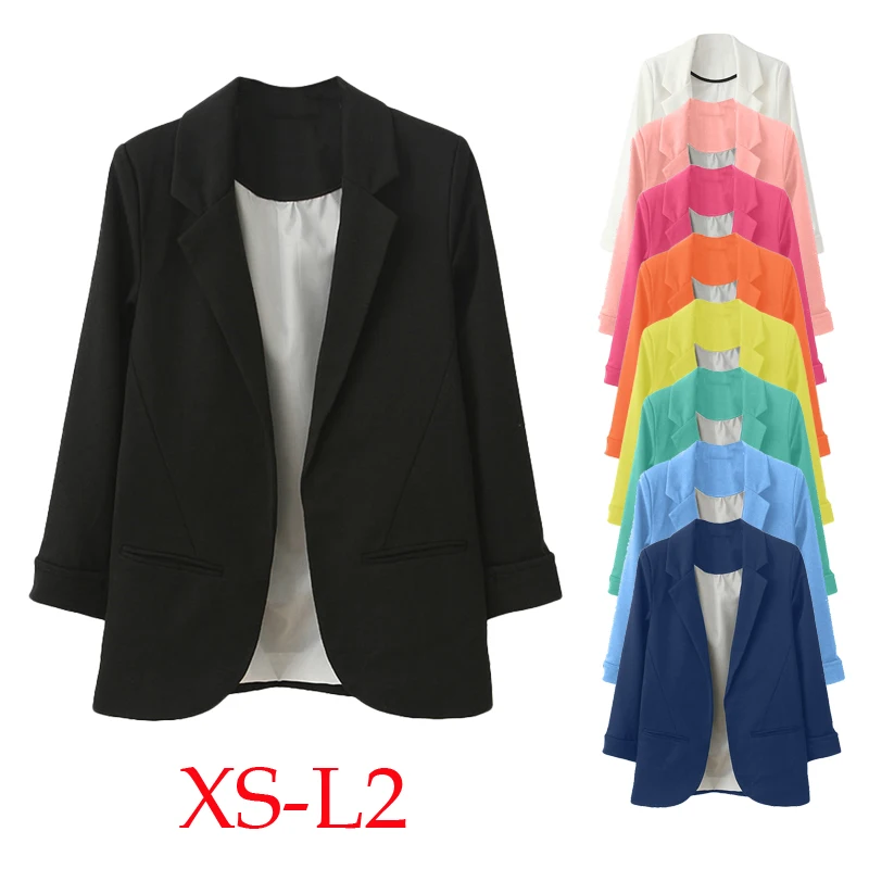 

Women Blazer OL Style Nine Quarter Cuffed Sleeve Blazer Elegant Slim Suit Coat Vintage Office Work Open Suits Outerwear