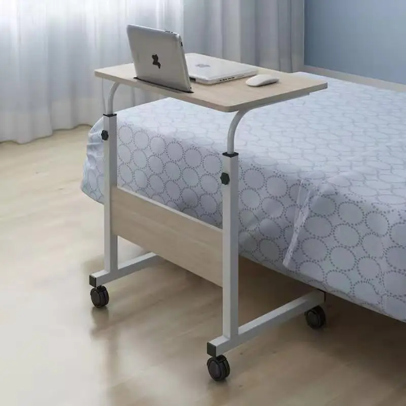 Free Shipping Removable Computer Table Adjustable Laptop Desk Can be Lifted Standing Bedside Sofa Bed Notebook Desk With Wheels 40*60CM