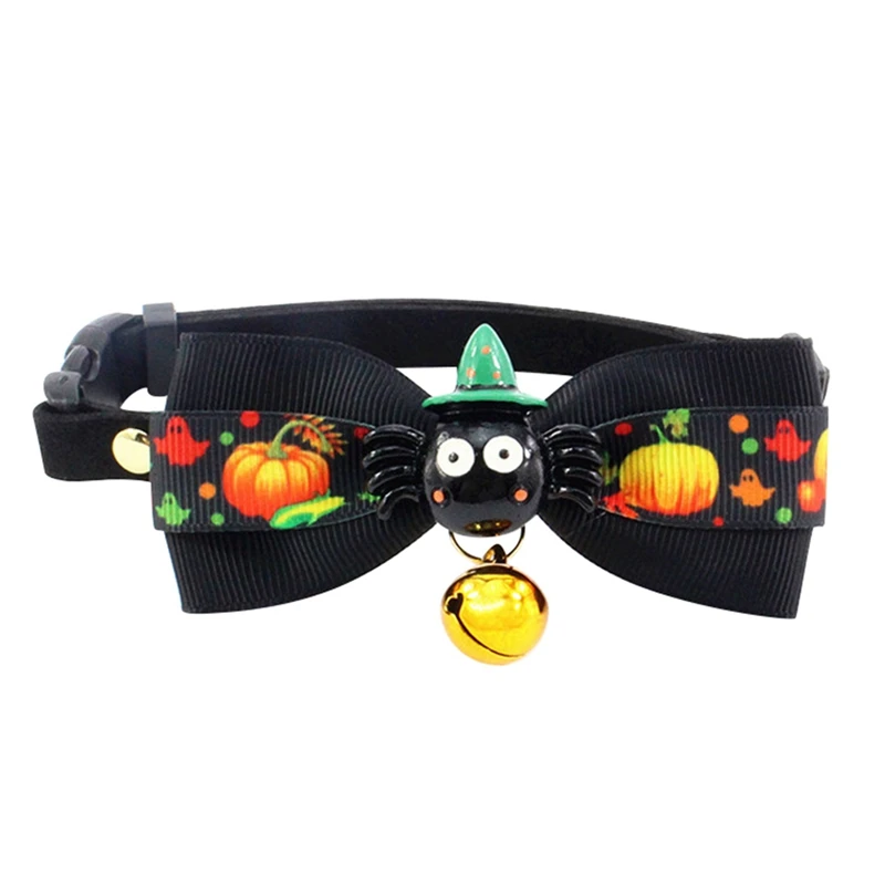 

Cat Bell Christmas Collar for Small Dogs Puppies Adjustable Collar Halloween Handmade Bow Tie Cat Necktie