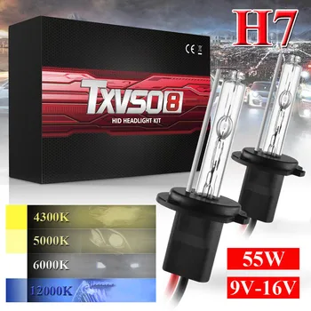 

1 Pair 55W 3500-4500LM H7 HID Xenon Replacement Bulbs Headlight Lamp Light Straight Bubble 4300K-12000K HID Xenon Bulbs